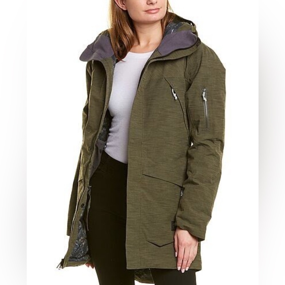 Orage Green Ski Snow Jacket Functional Design